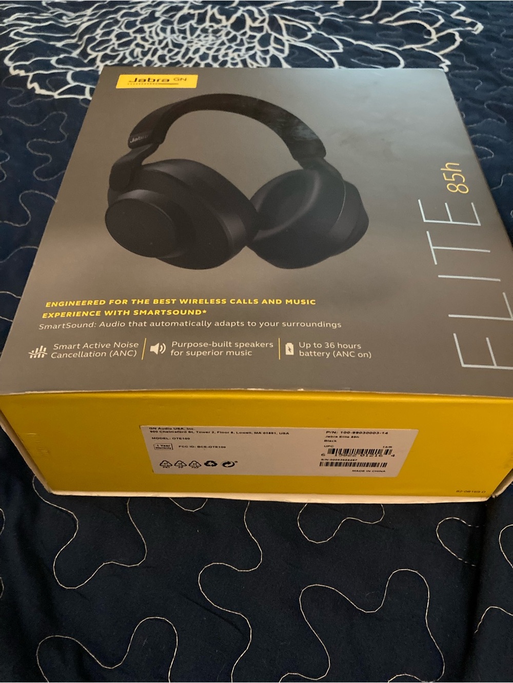 Jabra Elite 85h Wireless Over-Ear Headphones — Black